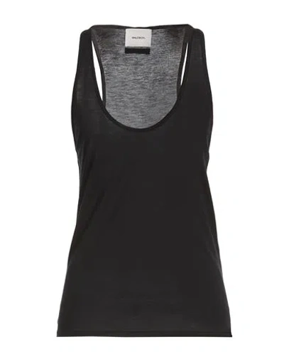 Halfboy Woman Tank Top Black Size L Viscose