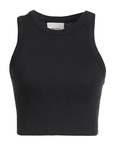 Halfboy Woman Top Midnight Blue Size S Cotton In Black