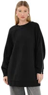 Halfboy Zip Over Crew Neck Black In Black