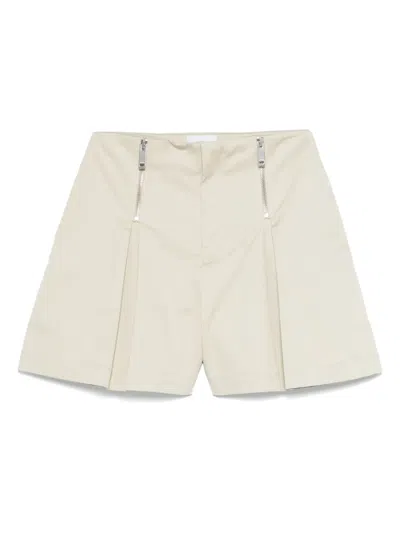 Halfboy Zip Shorts In Neutrals