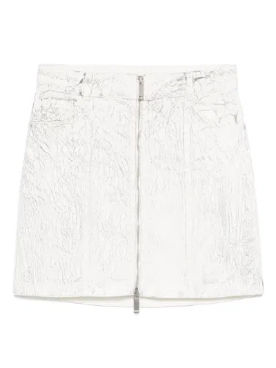 Halfboy Zipped Mini Skirt In White