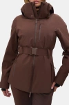 Halfdays Aston Belted Ski Jacket In Brown