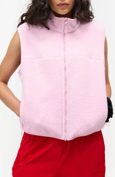 Halfdays Chapelle Fleece Vest In Pink