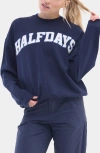 Halfdays Cotton Graphic Sweatshirt In Blue