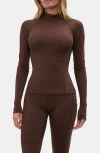 Halfdays Fay Base Layer Top In Brown