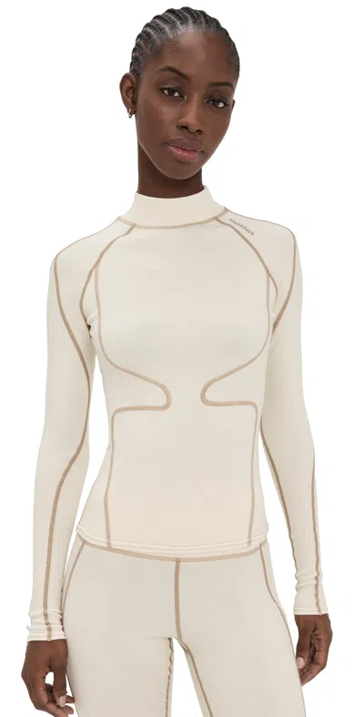 HALFDAYS FAY MERINO TOP OAT MILK