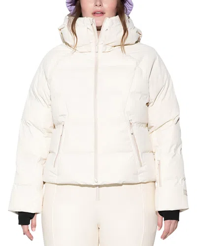 Halfdays Georgie Waterproof Winter Puffer Jacket In Oat Milk