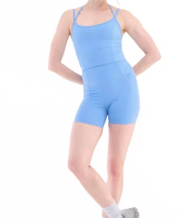 Halfdays Gwen Longline Top In Forget Me Not In Multi