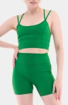 Halfdays Gwen Strappy Crop Camisole In Verdant