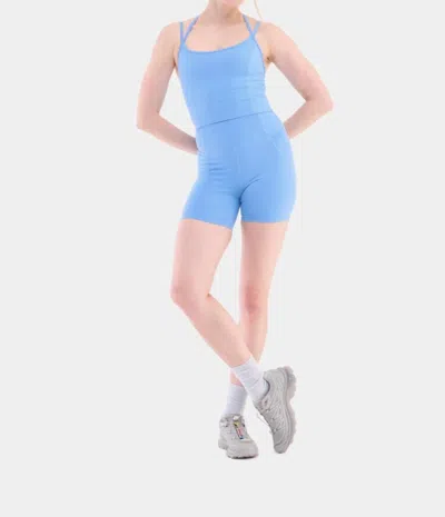 Halfdays Hattie Pull-on Bike Short In Forget Me Not In Blue
