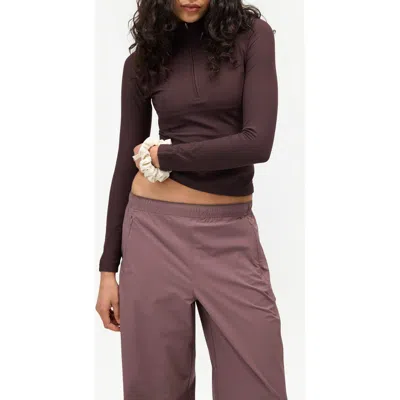Halfdays Julie Quarter Zip Top In Purple