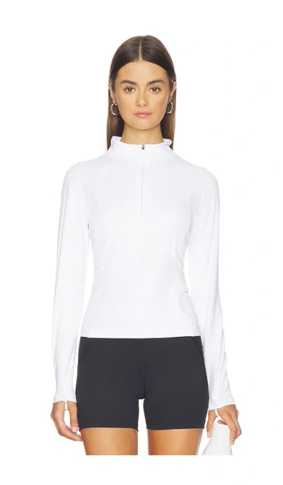 Halfdays Julie Ribbed 1/4 Zip Top In Multi