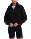 Halfdays Pieper Water Repellent Recycled Polyester Fleece Quarter Zip Top In Black