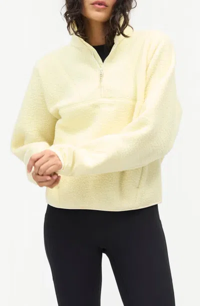 Halfdays Pieper Water Repellent Recycled Polyester Fleece Quarter Zip Top In Yellow