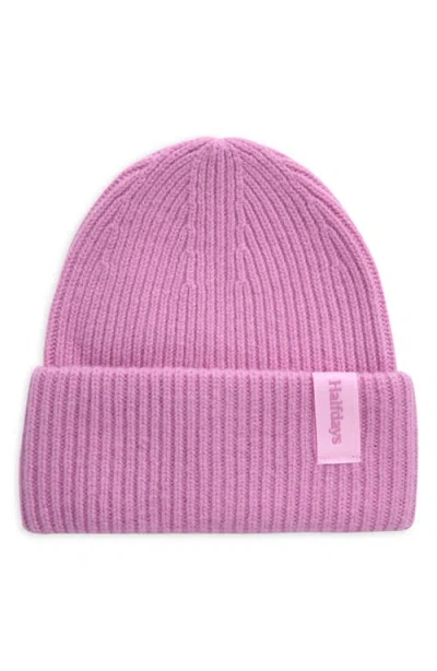 Halfdays Rib Merino Wool Beanie In Pink