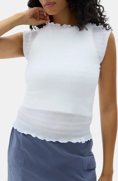 Halfdays Ynes Smocked Top In White