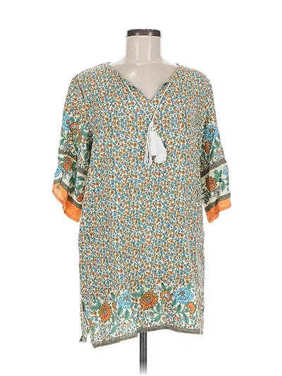 Pre-owned Halife 3/4 Sleeve Blouse In Blue