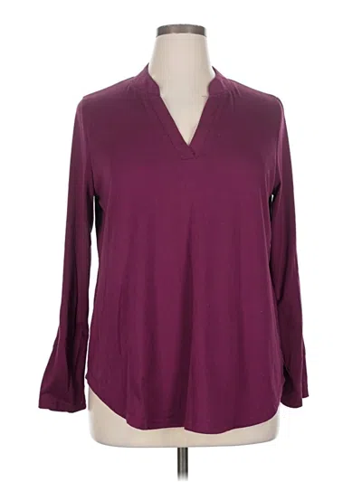 Pre-owned Halife Long Sleeve Blouse In Burgundy