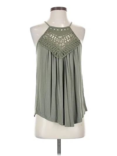 Pre-owned Halife Tank Top Green Halter Neckline Tops