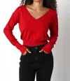 Hallelu Flame Kissed Sweater In Red