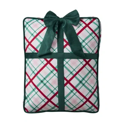 Hallmark 12.5" X 16" Gift Shaped Holiday Decorative Pillow In Multi