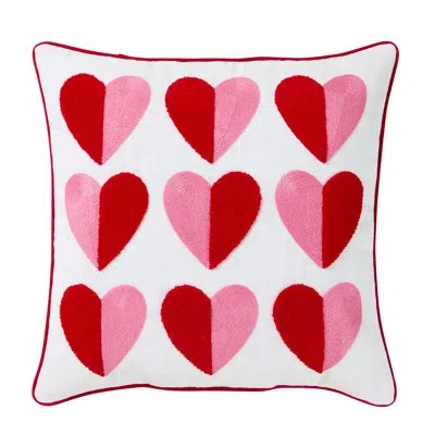 Hallmark 18" X 18" Multicolor Heart Cotton Slub Decorative Pillow