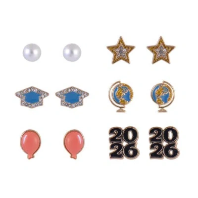 Hallmark 2026 Graduation 6 Pack Stud Earring Set In Multi
