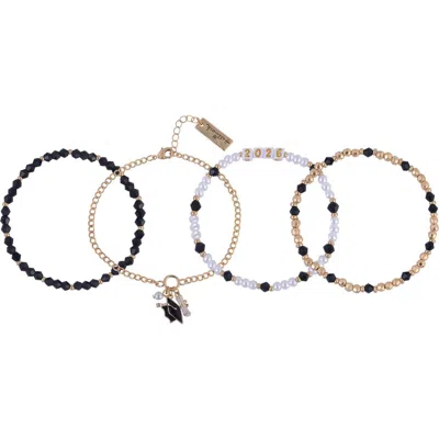 Hallmark 4pc Black & Gold Graduation Bracelet Set