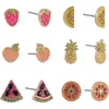 Hallmark 6 Pack Fruit Stud Earring Set In Multi