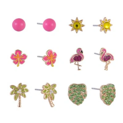 Hallmark 6 Pack Island Theme Stud Earring Set In Multi