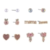 Hallmark 6 Pair Stud Earring Set In Gold