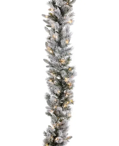 Hallmark 9 Ft Pre-lit Garland With Glitter Finish In Gray