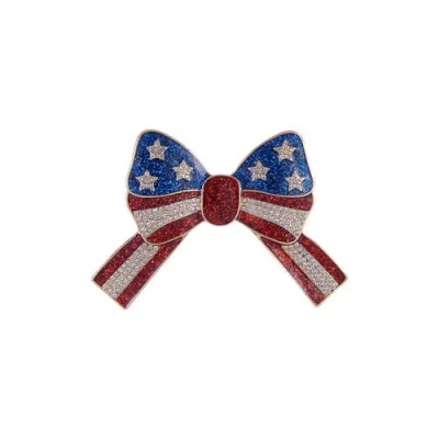 Hallmark American Flag Bow Pin In Multi