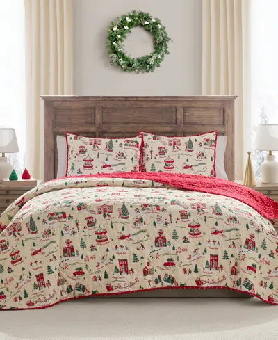 Hallmark Bedding Christmas Village Holiday 3-pc. Quilt Set, Full/queen In Multi