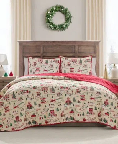 Hallmark Bedding Christmas Village Holiday 3 Pc. Quilt Set In Multi
