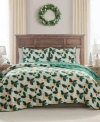 Hallmark Bedding Poinsettia Holiday 3 Pc. Quilt Set In Green