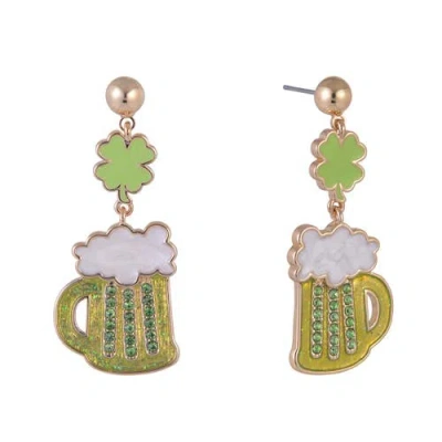 Hallmark Beer Mug Earrings In Green