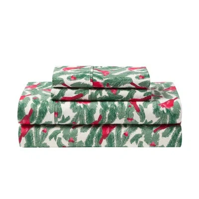 Hallmark Birdie Multi Brushed Cotton Flannel Bed Sheet Set, Full