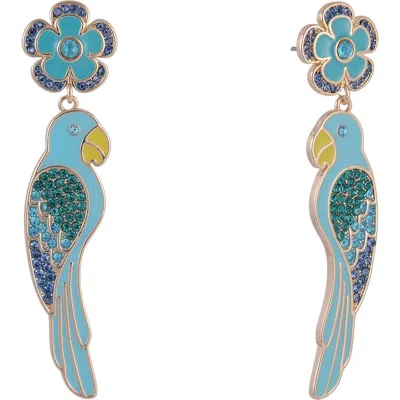 Hallmark Blue Parrot Earrings In Green
