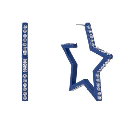 Hallmark Blue Star Hoop Earrings