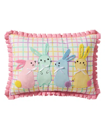 Hallmark Bunny Bffs Reversible Decorative Pillow, 14" X 20" In Multi