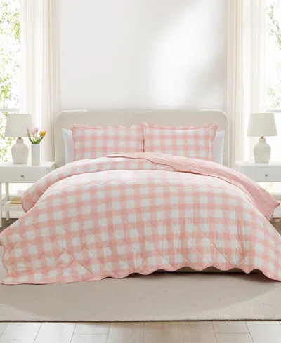 Hallmark Checkered Bliss Scalloped Quilt Sets In Pink