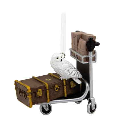 Hallmark Christmas Ornament Harry Potter Luggage Trolley With Hedwig In Brown