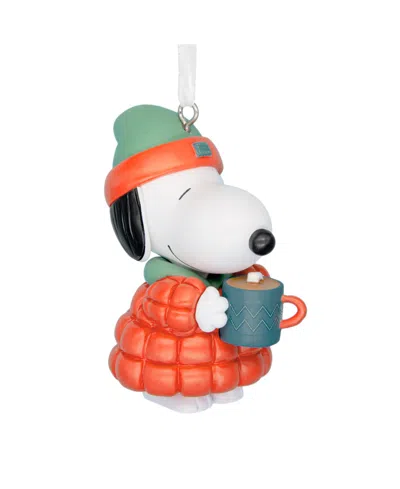 Hallmark Christmas Ornament Peanuts Snoopy With Hot Cocoa In Orange