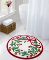 Hallmark Christmas Wreath Tufted Holiday Bath Rug, 30" Round In Multi