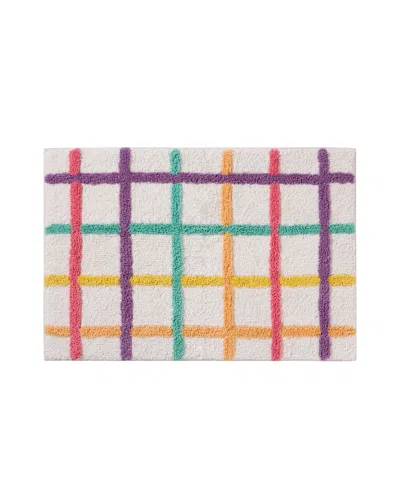 Hallmark Chromatic Grid Cotton Rich Bath Rug, 20" X 30" In Multi