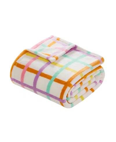 Hallmark Chromatic Grid Plush Throw, 50" X 70" In Multi