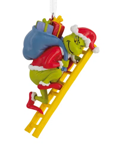 Hallmark Dr. Seuss's The Grinch On Ladder Christmas Tree Ornament In Transparent