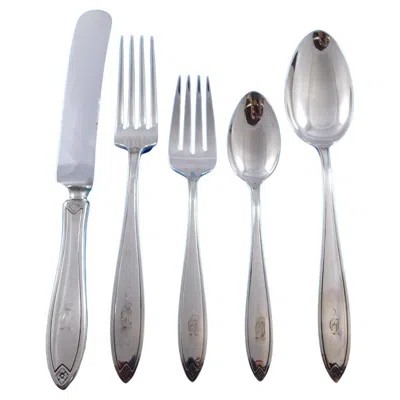 Pre-owned Hallmark Fiesta By  Sterling Silver Flatware Set Service 73 Pieces G Monogram
