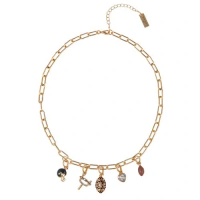 Hallmark Football Charm Necklace In Gold